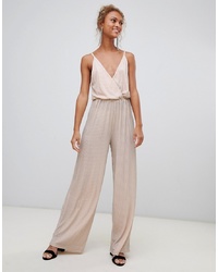 New Look Wrap Jumpsuit In Shimmer