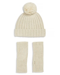 UGGR Collection Ugg Shimmer Cable Knit S Pom Beanie Set