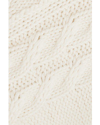 MM6 MAISON MARGIELA Asymmetric Cable Knit Cotton Sweater Cream