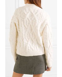Acne Studios Edyta Cable Knit Wool Sweater Cream