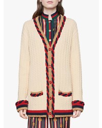 Gucci Cable Knit Cashmere Wool Cardigan