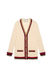 Gucci Cable Knit Cashmere Wool Cardigan