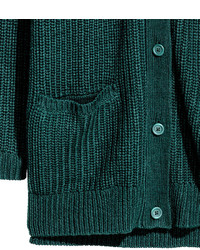 H&M Chunky Knit Cardigan Emerald Green Ladies