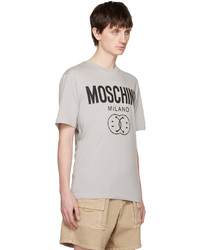 Moschino Gray Double Smiley T Shirt