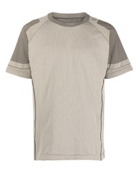 J.LAL Panelled Crew Neck Ribbed T Shirt