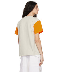 JW Anderson Taupe Orange Anchor Patch Contrast T Shirt