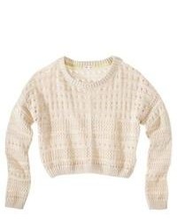 Xhilaration Juniors Cropped Sweater Natural L