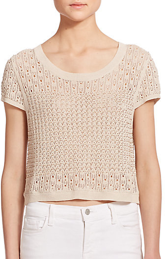 pointelle knit top