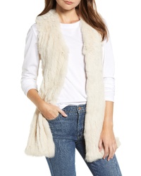 Beige Knit Fur Vest