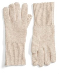 Halogen Rib Knit Cashmere Gloves