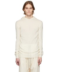 Rick Owens Off White Cashmere Hoodie