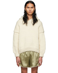 Tanner Fletcher Off White Mabel Oversized Chunky Wool Hoodie