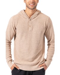 Threads 4 Thought Trim Fit Waffle Knit Henley Hoodie In Acorn At Nordstrom