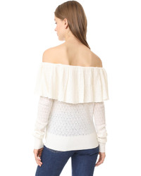 Tanya Taylor Knit Lace Sweater