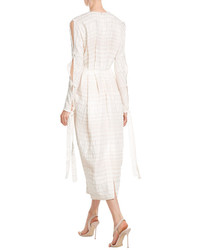 Emilia Wickstead Knitted Midi Dress With Cut Out Sleeves