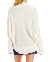 Charlotte Russe Cable Trim Cocoon Cardigan Sweater