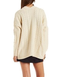 Charlotte Russe Slouchy Cable Knit Cardigan Sweater