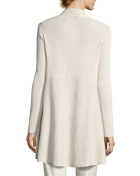 Eileen Fisher Long Crepe Knit Shaped Cardigan Plus Size