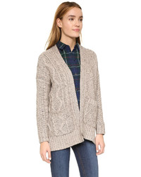 Madewell Marled Patchwork Cable Cardigan