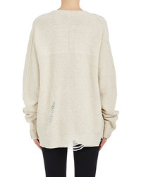 Helmut Lang Distressed Wool Cashmere Oversized Sweater