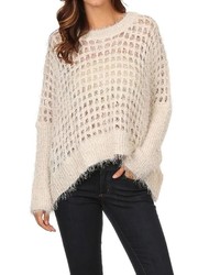 Hem Thread Knit Oversized Sweater