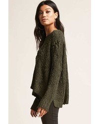 Forever 21 Open Knit Lace Up Sweater