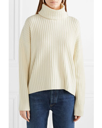 RE/DONE Oversized Ribbed Wool And Cashmere Blend Turtleneck Sweater