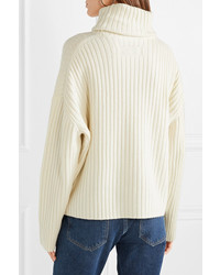 RE/DONE Oversized Ribbed Wool And Cashmere Blend Turtleneck Sweater