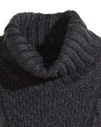 H&M Turtleneck Sweater Dark Gray Melange Ladies
