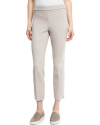 Peserico Double Knit Cropped Side Zip Pants Light Beige