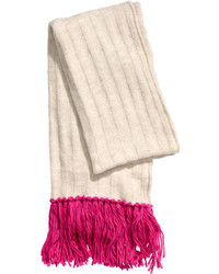 H&M Knit Scarf Light Beigecerise Ladies