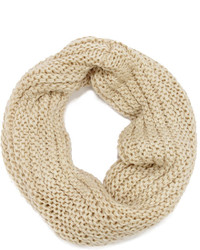 Youre So Twisted Beige Knit Infinity Scarf