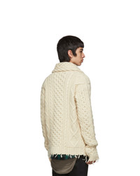 Alanui Off White Fishermans Knitted Cardigan