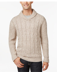 Weatherproof Vintage Cable Knit Shawl Collar Sweater