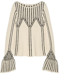 Ulla Johnson Beatriz Boucl Knit Cotton Sweater Cream