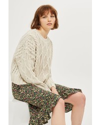 Topshop Cropped Cable Knit Jumper