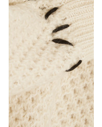 Isabel Marant Goldy Chunky Knit Wool Blend Sweater Ecru