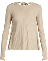 Helmut Lang Open Back Ribbed Knit Sweater
