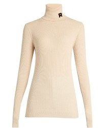 Rochas Roll Neck Ribbed Knit Sweater