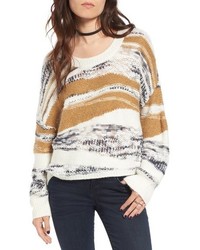 Sun & Shadow Tattered Knit Highlow Pullover