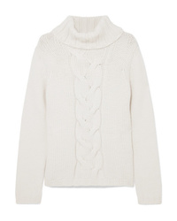 Allude Cable Knit Cashmere Turtleneck Sweater