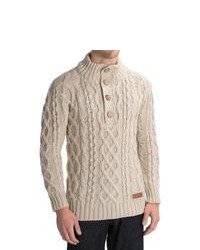 J.G. Glover and CO. Peregrine By Jg Glover Merino Wool Sweater Chunky Cable Beige