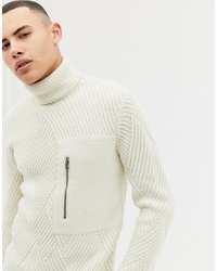 ONLY & SONS Roll Neck Cable Knit Jumper