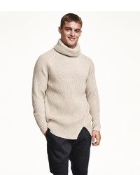 H&M Wool Blend Turtleneck Sweater Beige
