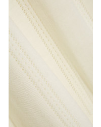Miu Miu Pointelle Knit Wool Mini Dress Cream