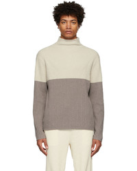 Theory Beige Wool Cashmere Turtleneck