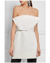 SOLACE London Ammie Strapless Belted Crepe Top Cream