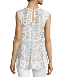 Romeo & Juliet Couture Crochet Lace Overlay Top Cream