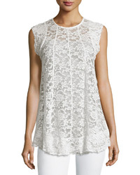 Romeo & Juliet Couture Crochet Lace Overlay Top Cream