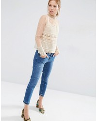 Asos Lace Top With High Neck